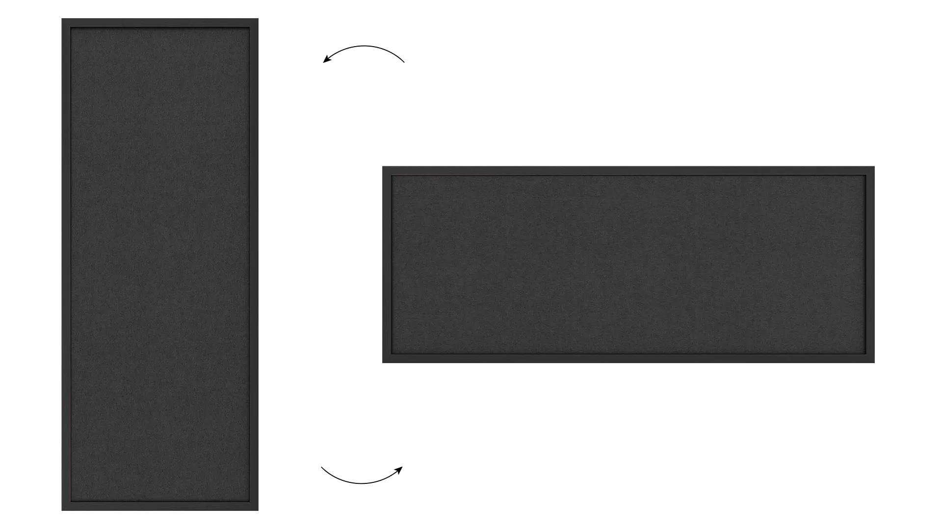 Tableau en feutre 100x40 cm, gris, avec cadre en bois gris – Image 7