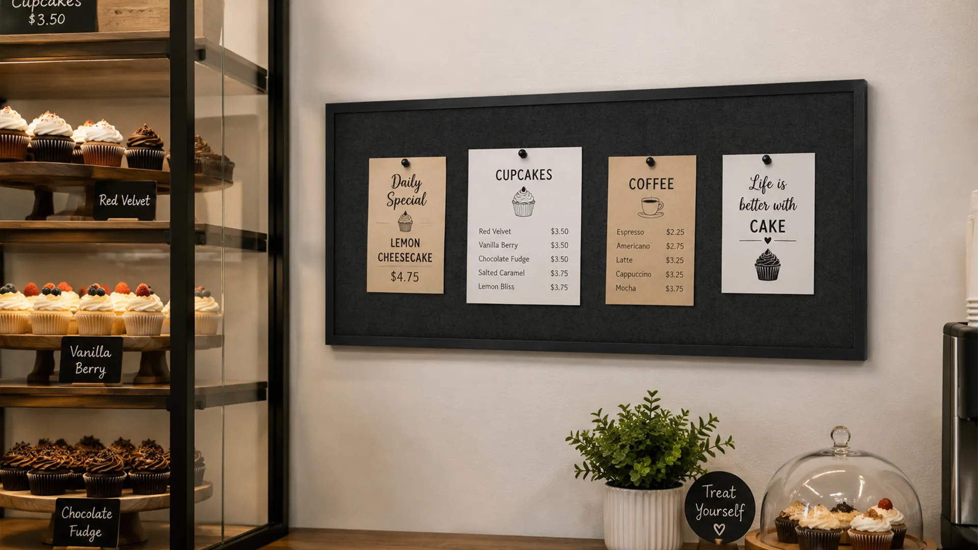 Tableau en feutre 100x40 cm, gris, avec cadre en bois gris – Image 8