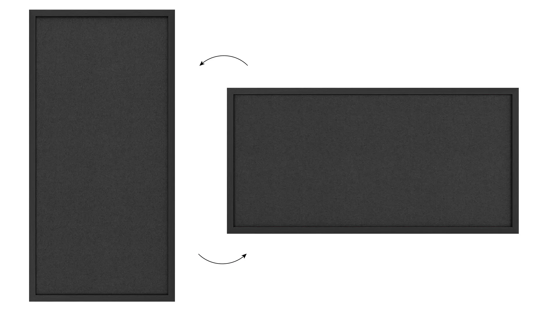 Tableau en feutre 80x40 cm, gris, avec cadre en bois gris – Image 7