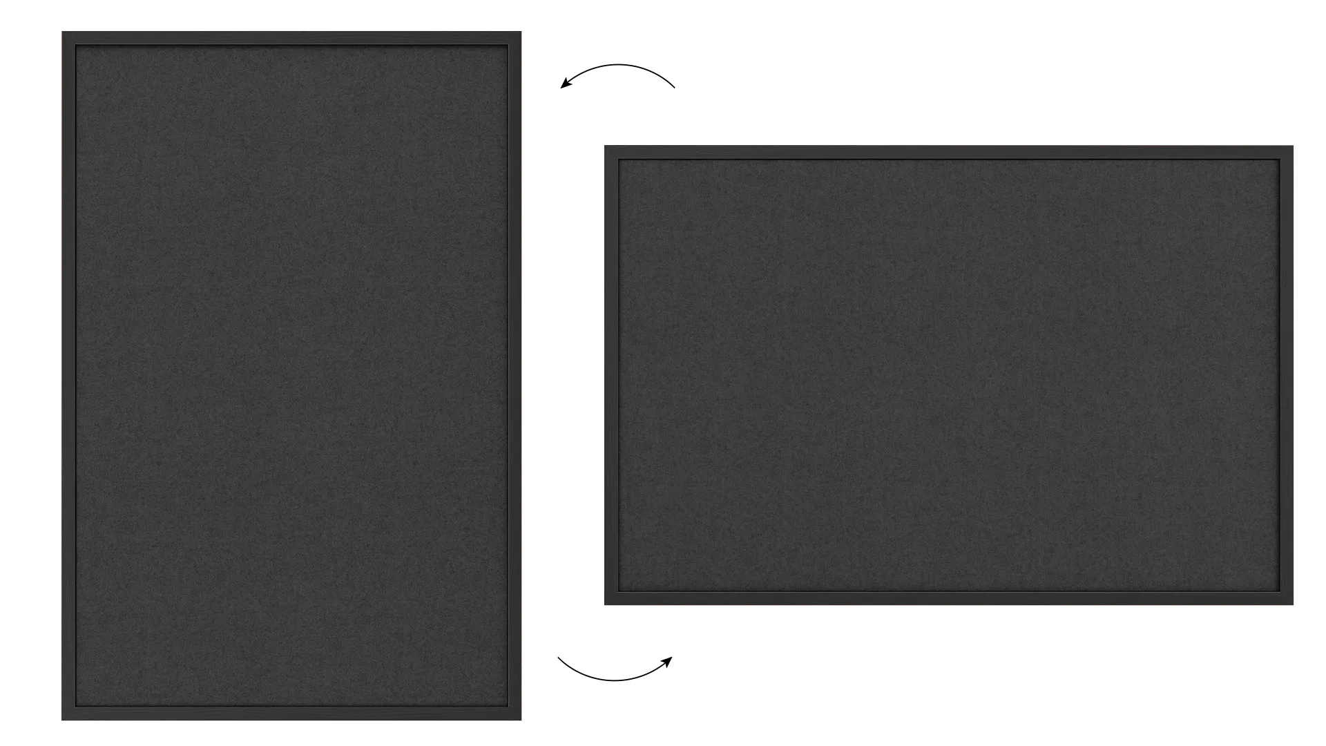 Tableau en feutre 90x60 cm, gris, avec cadre en bois gris – Image 7