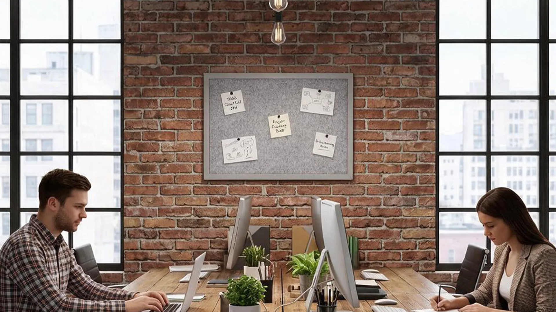 Tableau en feutre 60x40 cm, gris clair, avec cadre en bois gris clair – Image 3