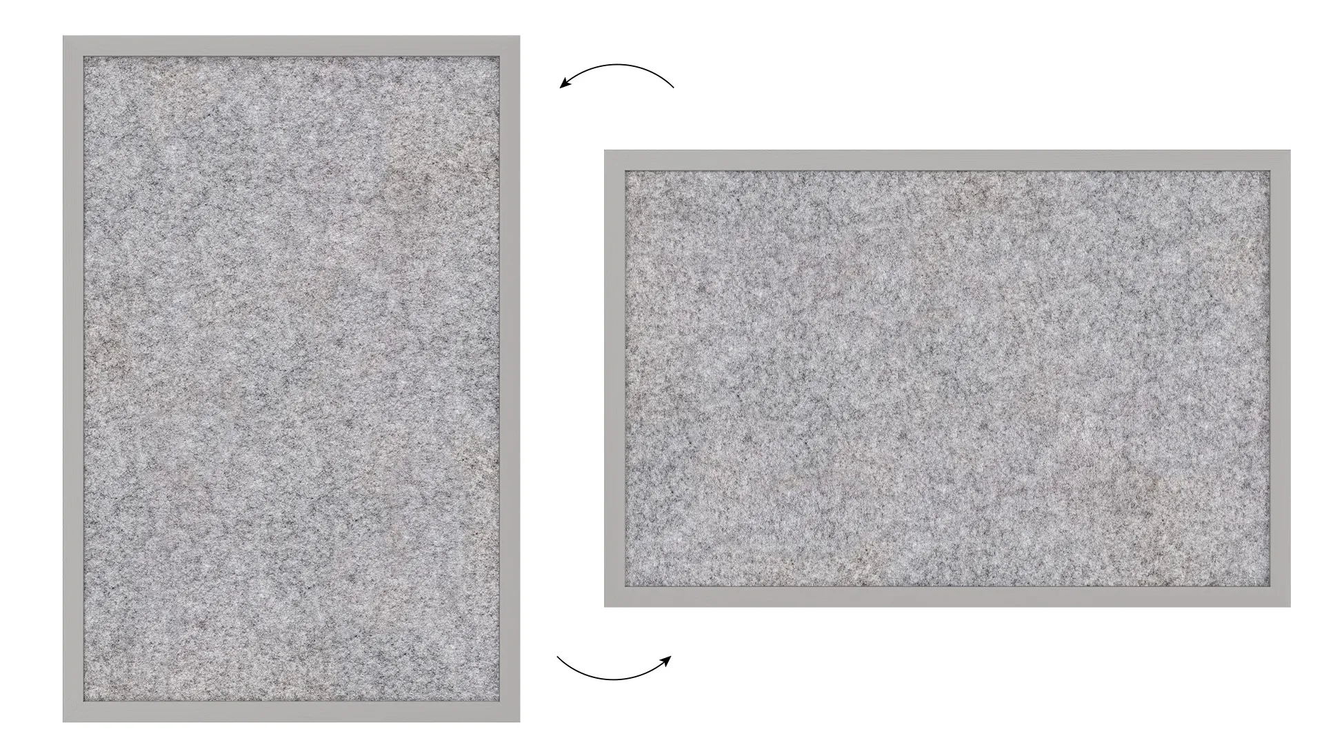 Tableau en feutre 60x40 cm, gris clair, avec cadre en bois gris clair – Image 7