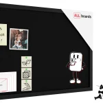 Tableau en feutre 60x40 cm, noir, avec cadre en bois noir