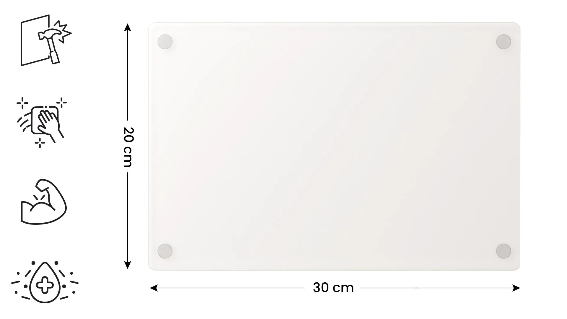 Planche à découper en verre TRANSPARENTE 30x20 cm – Image 2