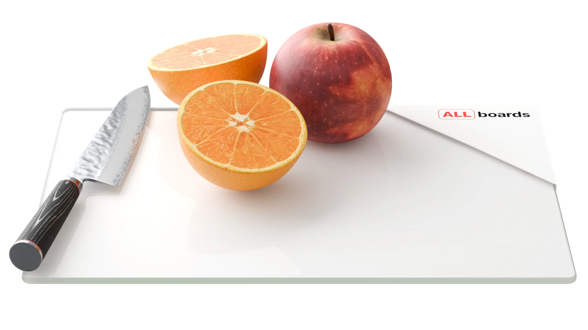 Planche à Découper & Plateau en Verre 30x20cm BLANCHE