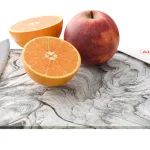 Planche à Découper & Plateau en Verre 30x20cm avec Motif BOIS FOSSILE
