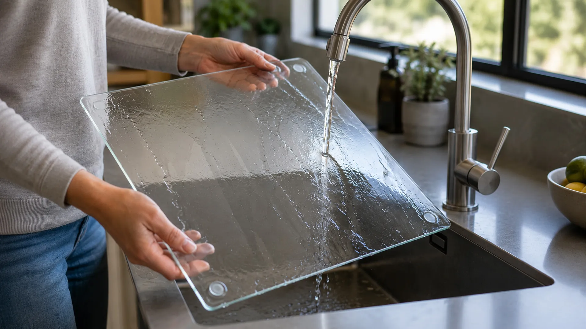 Planche à découper en verre TRANSPARENTE 50x40 cm – Image 7
