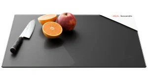 Planche à Découper & Plateau en Verre 50x40cm Style Noir Sombre