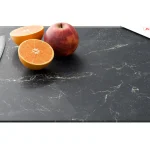 Planche à Découper & Plateau en Verre 50x40cm avec Motif Marbre Noir
