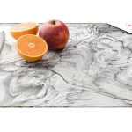 Planche à Découper & Plateau en Verre 50x40cm avec Motif BOIS FOSSILE