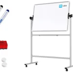 Tableau blanc mobile TM Idea magnétique rotatif double face effaçable à sec 100x70 cm - Série FLEX