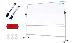 Tableau blanc mobile TM Idea magnétique rotatif double face effaçable à sec 240x120 cm - Série FLEX