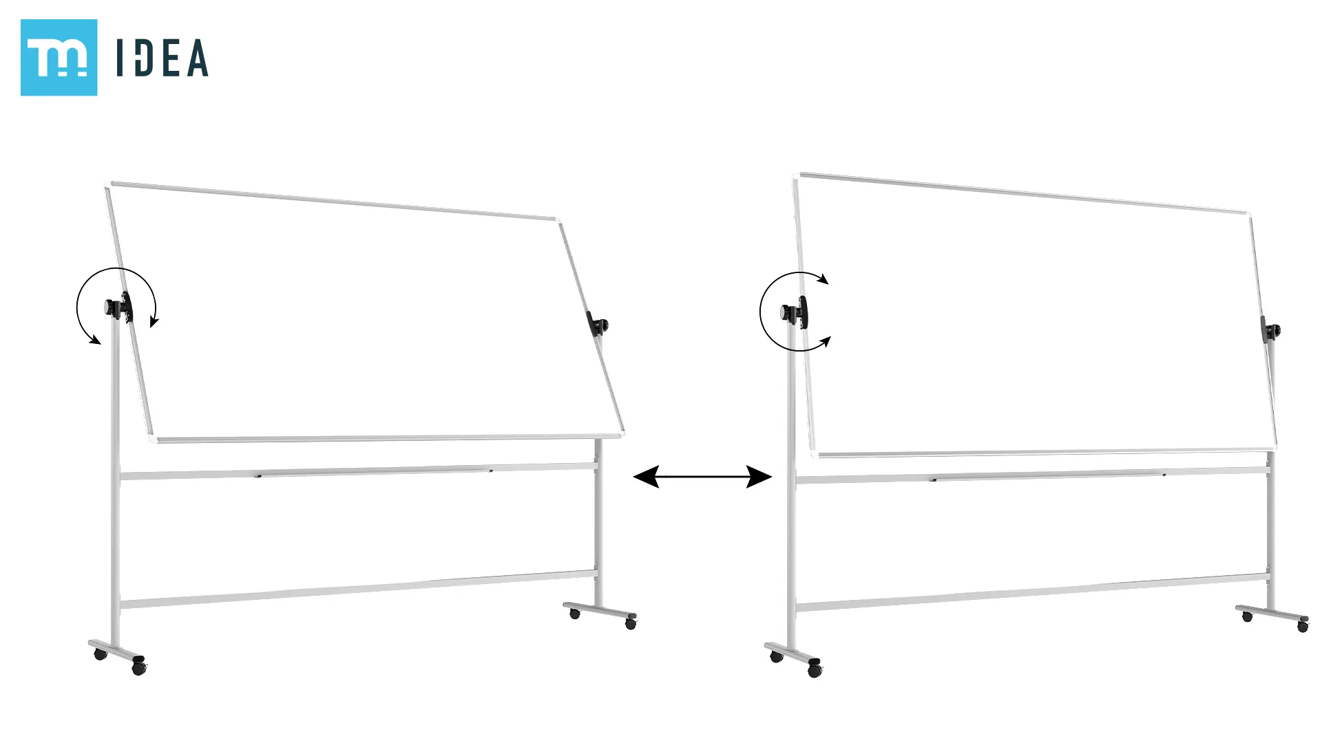 Tableau blanc mobile TM Idea magnétique rotatif double face effaçable à sec 240x120 cm - Série FLEX – Image 6