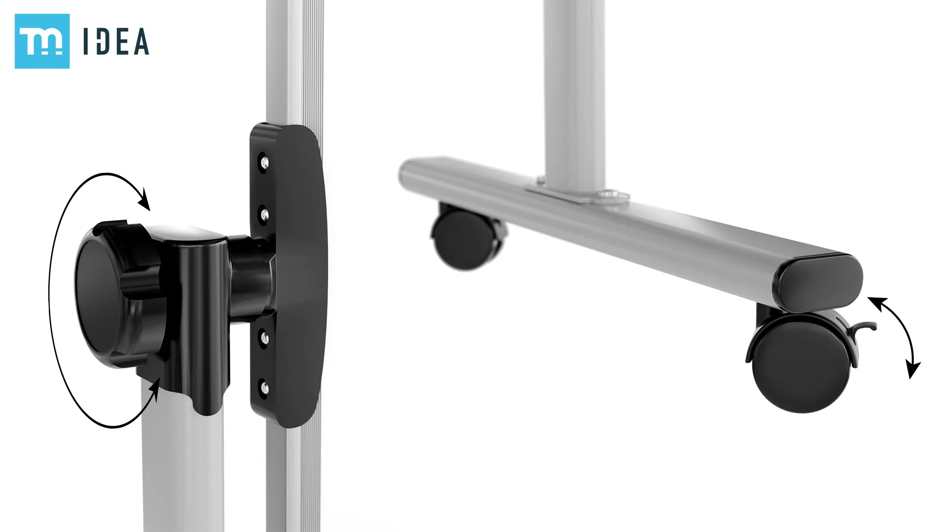 Tableau blanc mobile TM Idea magnétique rotatif double face effaçable à sec 240x120 cm - Série FLEX – Image 7