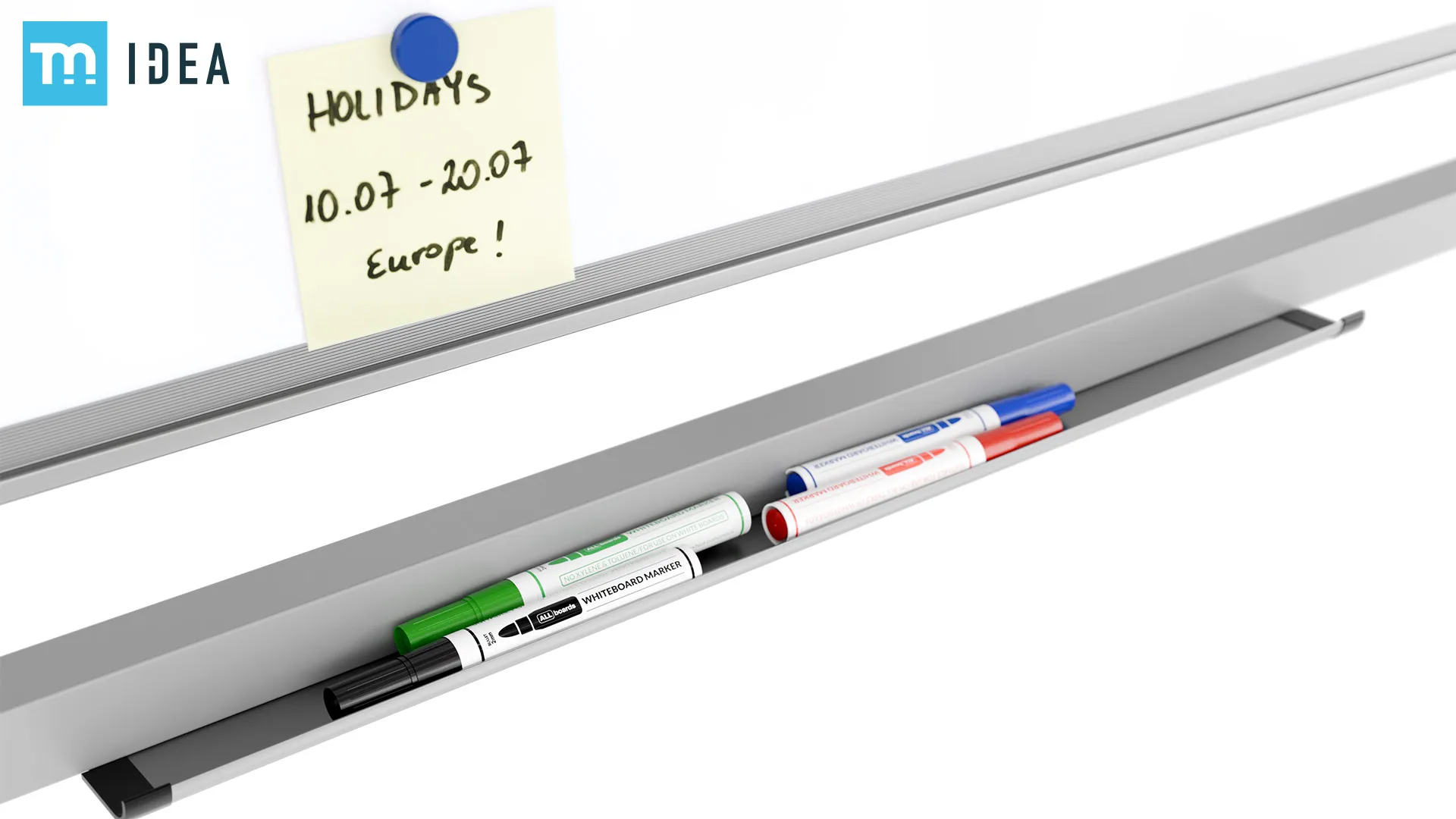 Tableau blanc mobile TM Idea magnétique rotatif double face effaçable à sec 240x120 cm - Série FLEX – Image 8