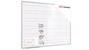 Tableau blanc magnétique effaçable à sec 120x90 cm – Lignage Triple