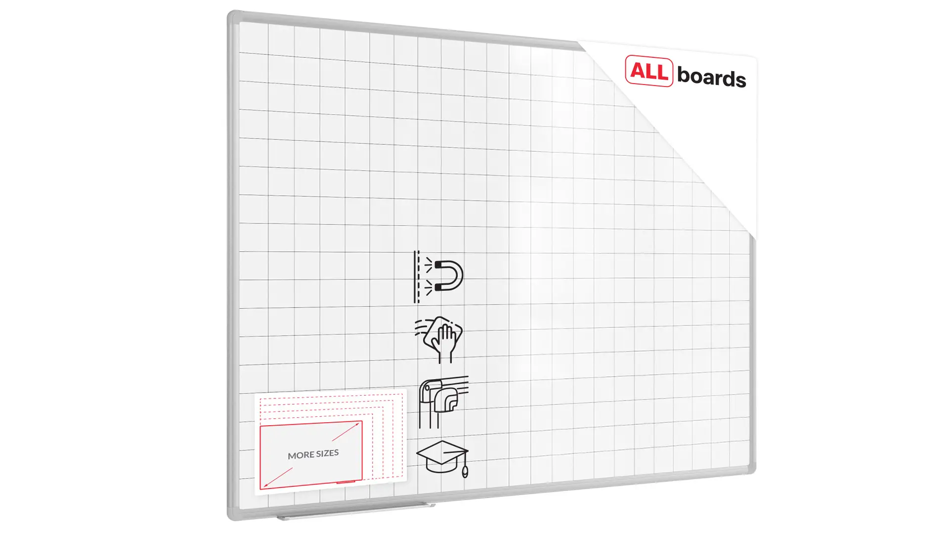 Tableau magnétique effaçable à sec 120x90 – Petits Carreaux