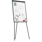 Chevalet de Conférence effaçable à sec et magnétique 100x70cm noir + ACCESSOIRES
