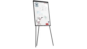 Chevalet de Conférence effaçable à sec et magnétique 100x70cm noir + ACCESSOIRES