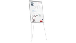 Chevalet de Conférence effaçable à sec et magnétique 100x70cm argenté + ACCESSOIRES