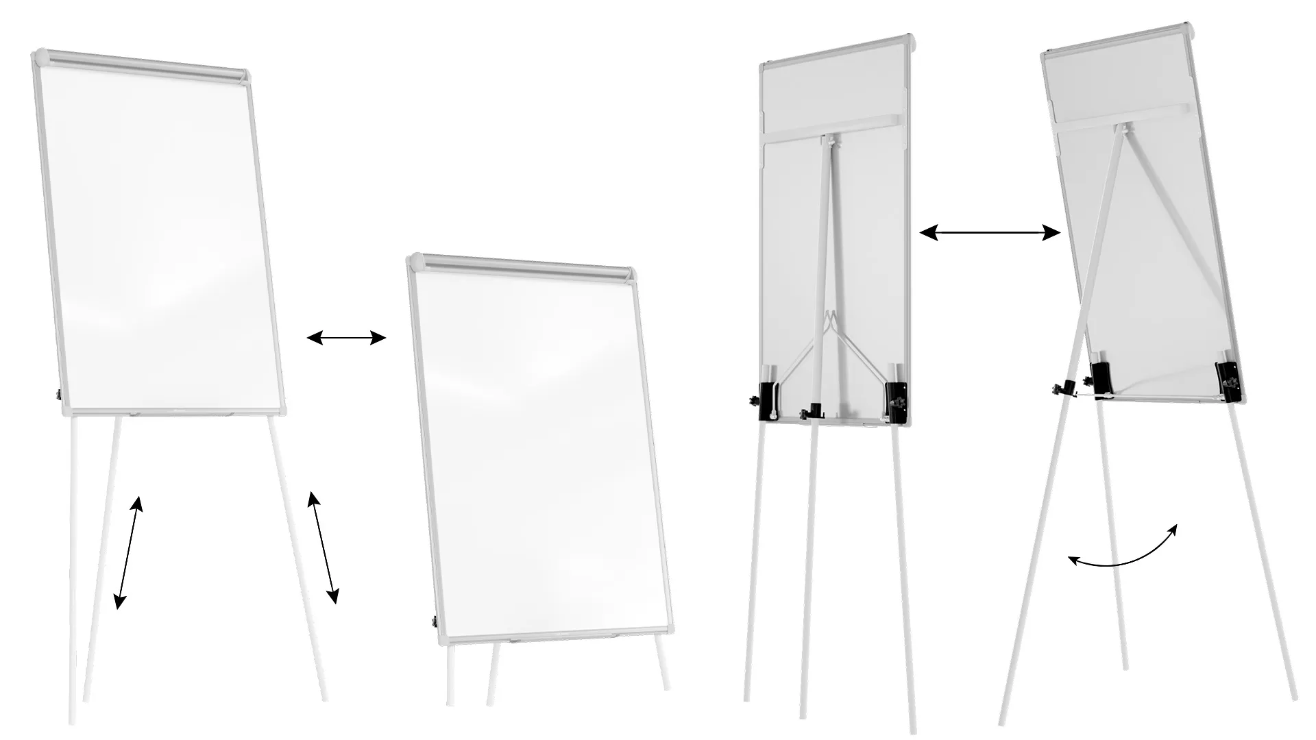 Chevalet de Conférence effaçable à sec et magnétique 100x70cm argenté + ACCESSOIRES – Image 5