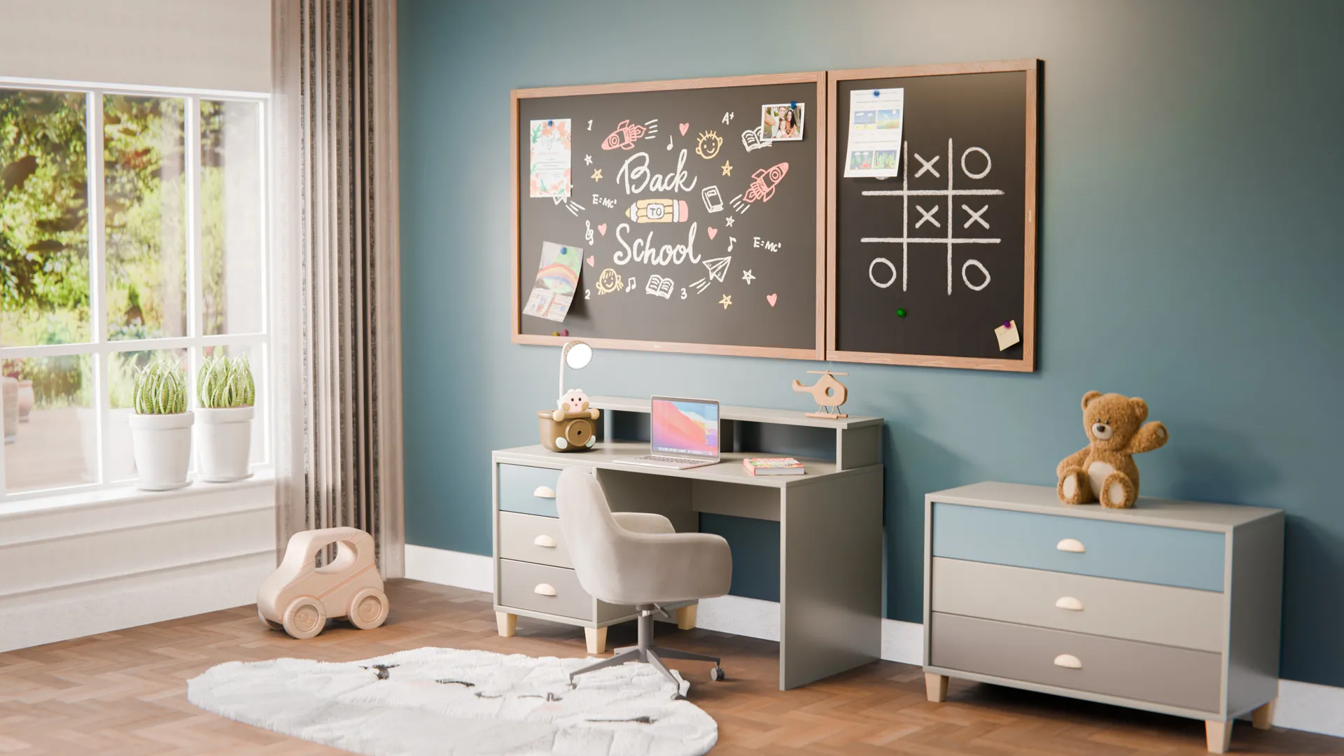 Tableau à craie noir magnétique étanche avec cadre en bois laqué 120 x 60 cm + accessoires – Image 6