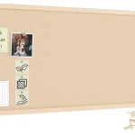 Tableau en feutre 100x40 cm, camel, avec cadre en bois couleur camel