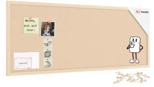 Tableau en feutre 100x40 cm, camel, avec cadre en bois couleur camel