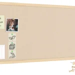 Tableau en feutre 100x40 cm, camel, avec cadre en bois laqué