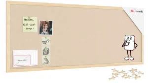 Tableau en feutre 100x40 cm, camel, avec cadre en bois laqué