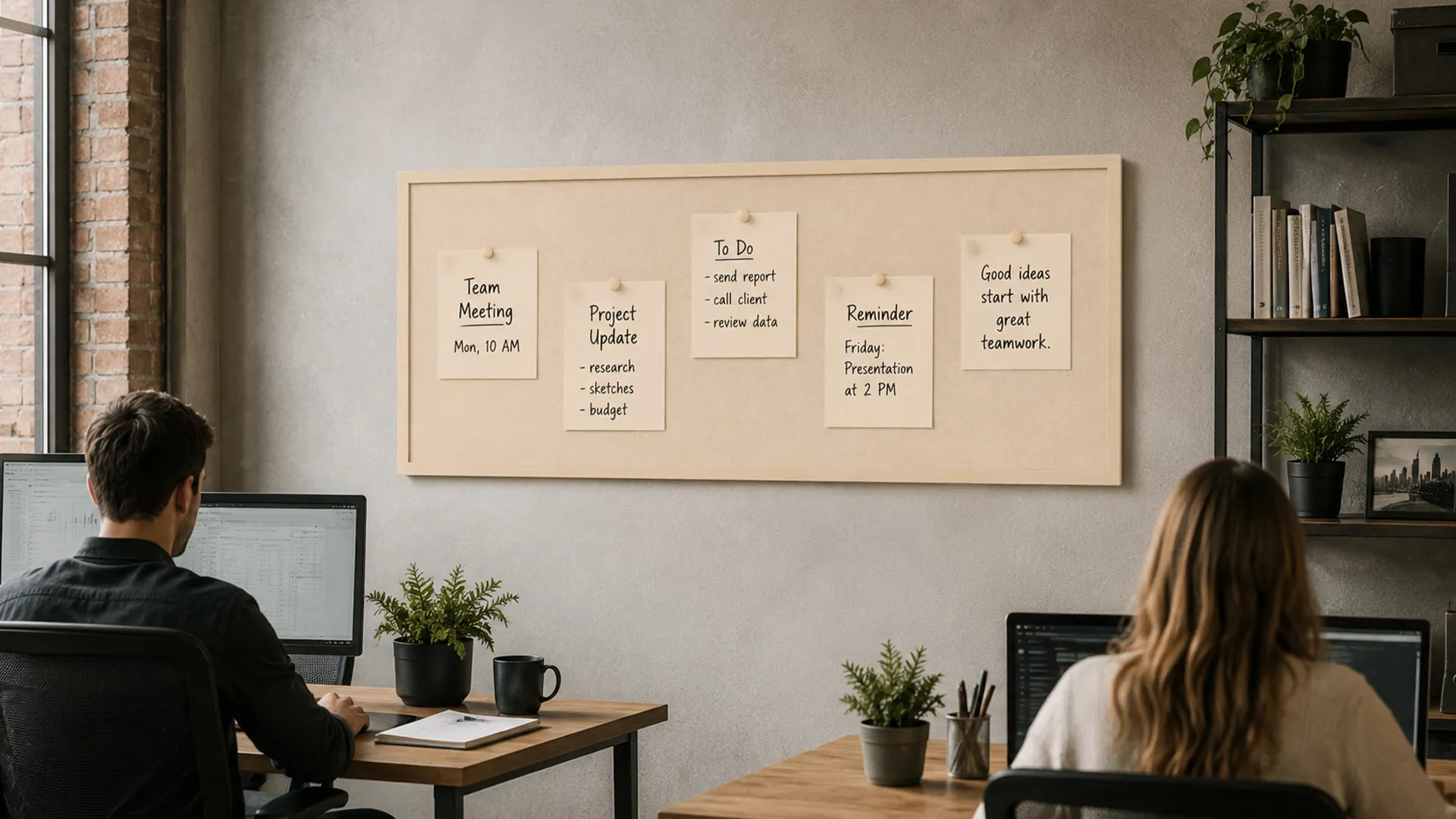 Tableau en feutre 100x40 cm, camel, avec cadre en bois couleur camel – Image 3
