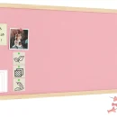 Tableau en feutre 100x40 cm, rose, avec cadre en bois laqué