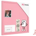 Tableau en feutre 40x40 cm, rose, avec cadre en bois rose