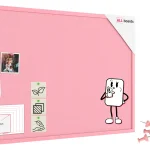 Tableau en feutre 90x60 cm, rose, avec cadre en bois rose