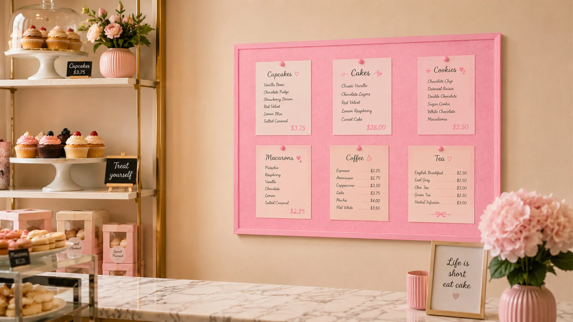 Tableau en feutre 90x60 cm, rose, avec cadre en bois rose – Image 9