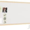 Tableau en feutre 100x40 cm, blanc, avec cadre en bois laqué
