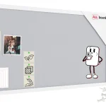 Tableau en feutre 80x40 cm, blanc, avec cadre en bois blanc